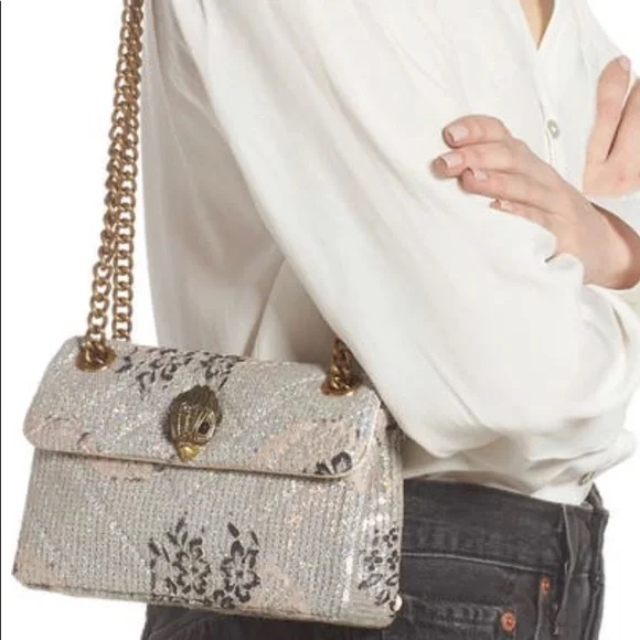 SOLD⛔️KURT GEIGER LONDON INBEDED Sequins floral Magnetic Flap Crosby/Shoulder - Picture 7 of 17